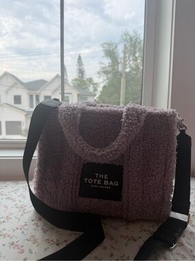 Marc Jacobs Lavender Plush Tote with Black Strap